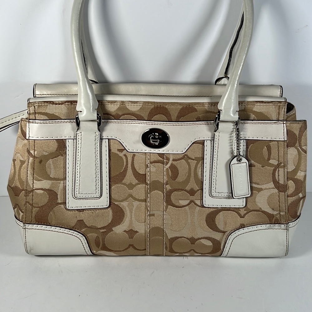Coach Tan and Cream Satchel